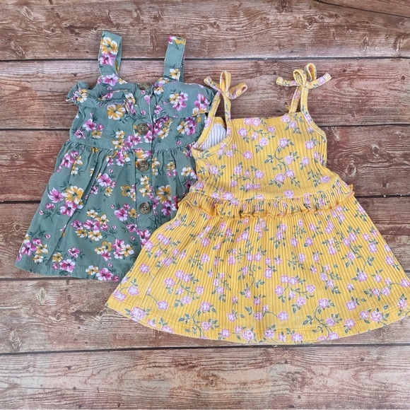 Little lass Baby girl floral dress set of two size 6-9 months - Picture 1 of 8